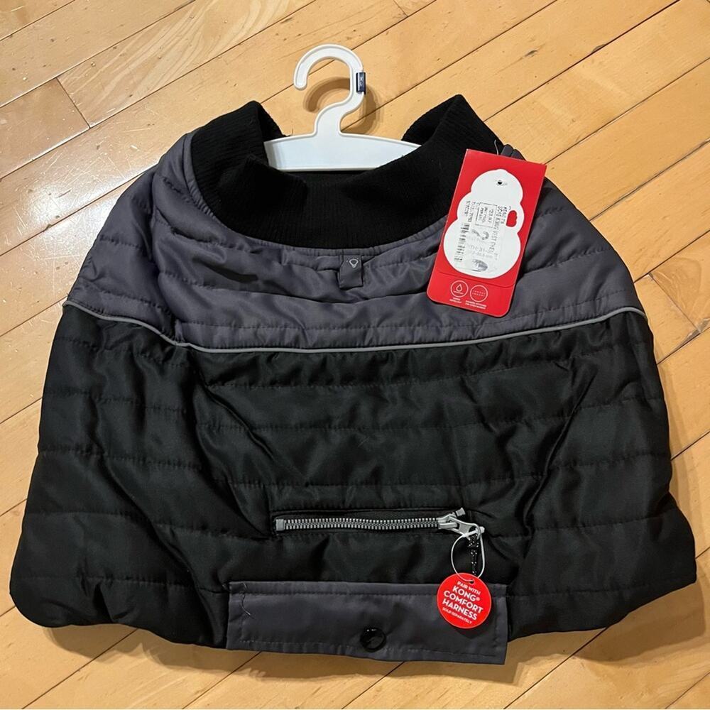 KONG NWT Gray Quilted Dog Coat Vest Jacket Size XL Winter Puffer Fleece Lined